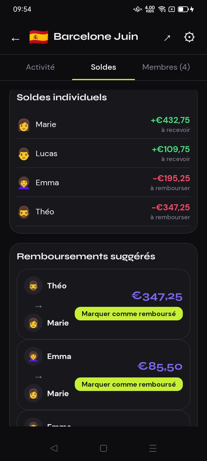 Partage de dépenses Mon-Reliquat